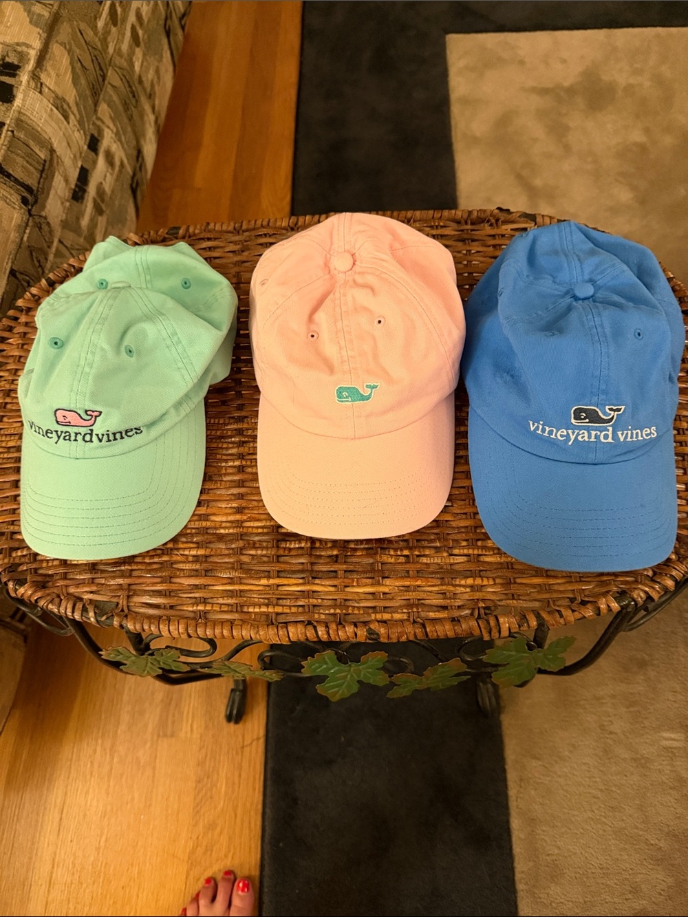 3 Vineyard Vines Baseball Caps  good condition washed in washer see pics